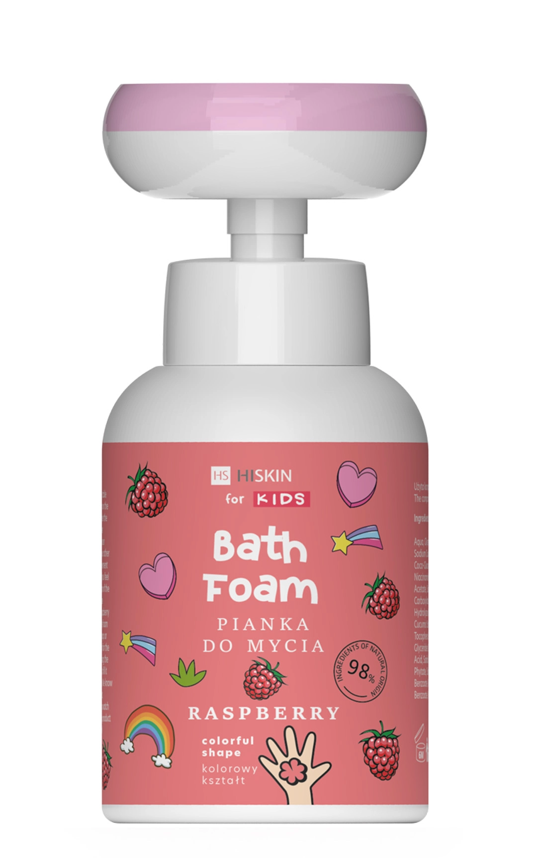 Мус-піна для душу та рук з ароматом малини "Квітка" - HiSkin Bath Foam Scent Raspberry Colorful Shape, 300 мл - фото N1