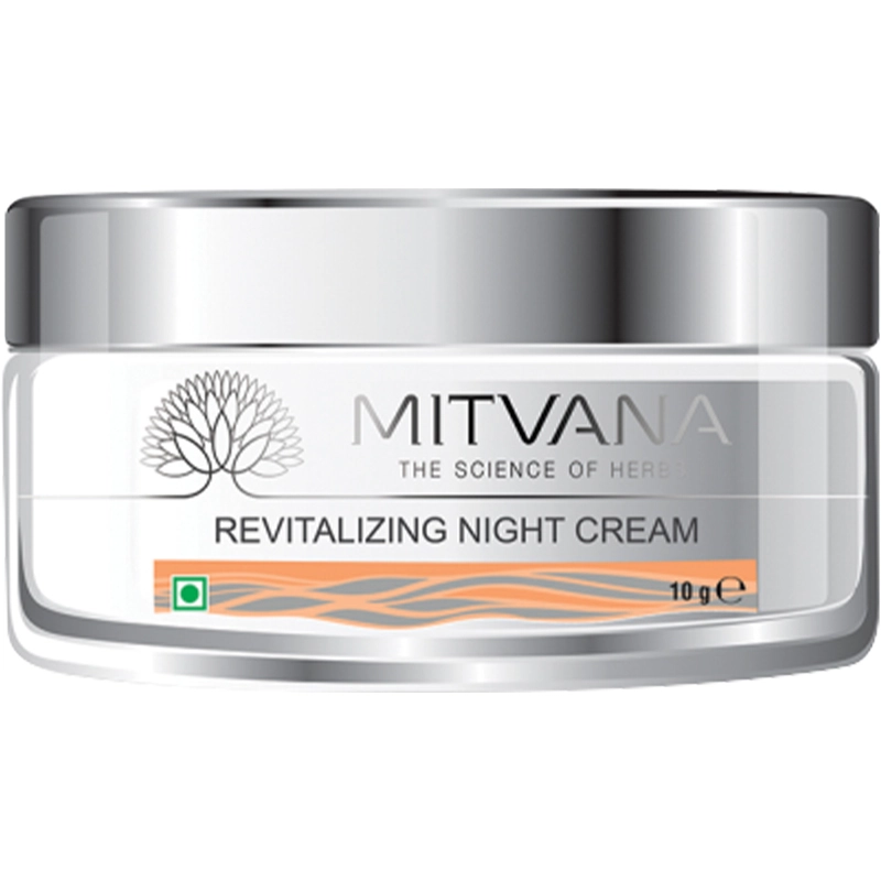 Нічний відновлюючий крем для обличчя з мигдалем - Mitvana Revitalizing Night Cream with Almond & Palasha, 10 мл - фото N2