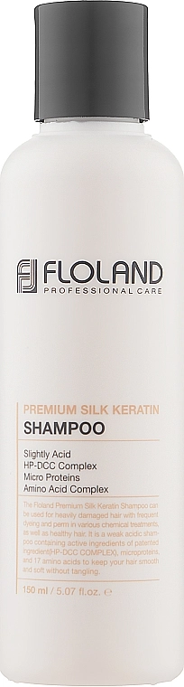 Шампунь для відновлення пошкодженого волосся - Floland Premium Silk Keratin Shampoo, 150 мл - фото N1
