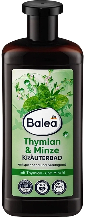 Balea Трав'яна піна для ванни з чебрецем і м'ятою Thymian & Minze - фото N1