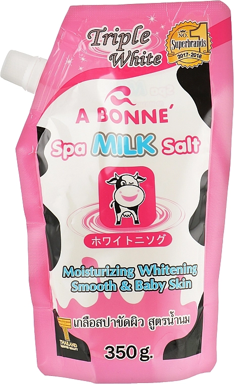 A Bonne Скраб-сіль для тіла з молочними протеїнами, відбілювальний Spa Milk Salt Moisturizing Whitening Smooth & Baby Skin - фото N3