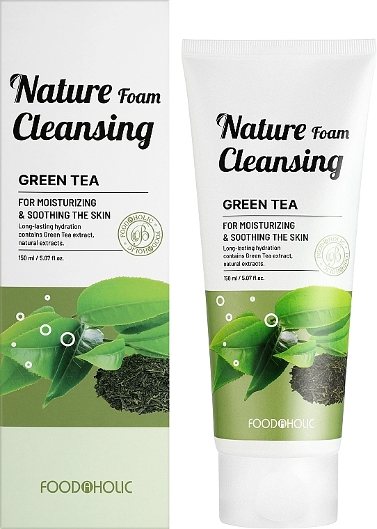 Foodaholic Заспокійлива пінка для вмивання з зеленим чаєм Nature Foam Cleansing Green Tea - фото N2
