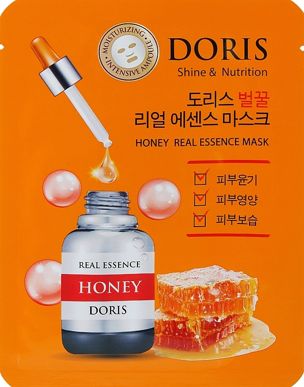 Doris Ампульная маска для лица с экстрактом меда Honey Real Essence Mask, 25ml - фото N1