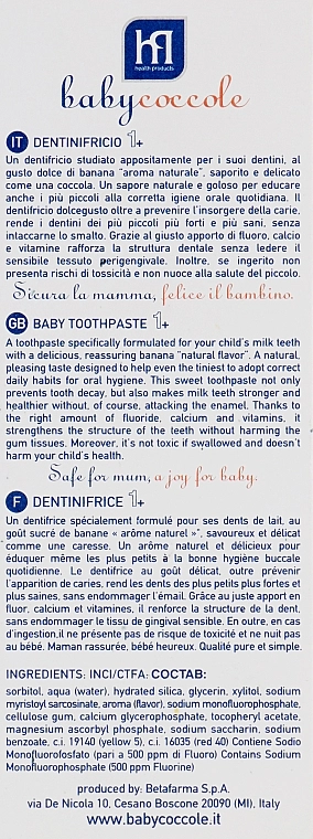 Babycoccole Зубна паста для дітей "Банан" Baby Toothpaste Banana Flavour - фото N3