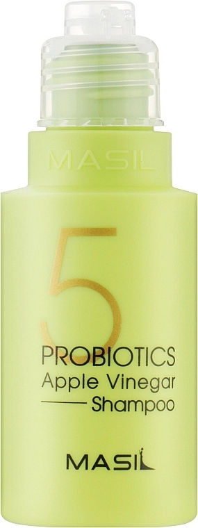 М’який безсульфатний шампунь з яблучним оцтом і пробіотиками для чутливої шкіри голови - Masil 5 Probiotics Apple Vinegar Shampoo, 50 мл - фото N1