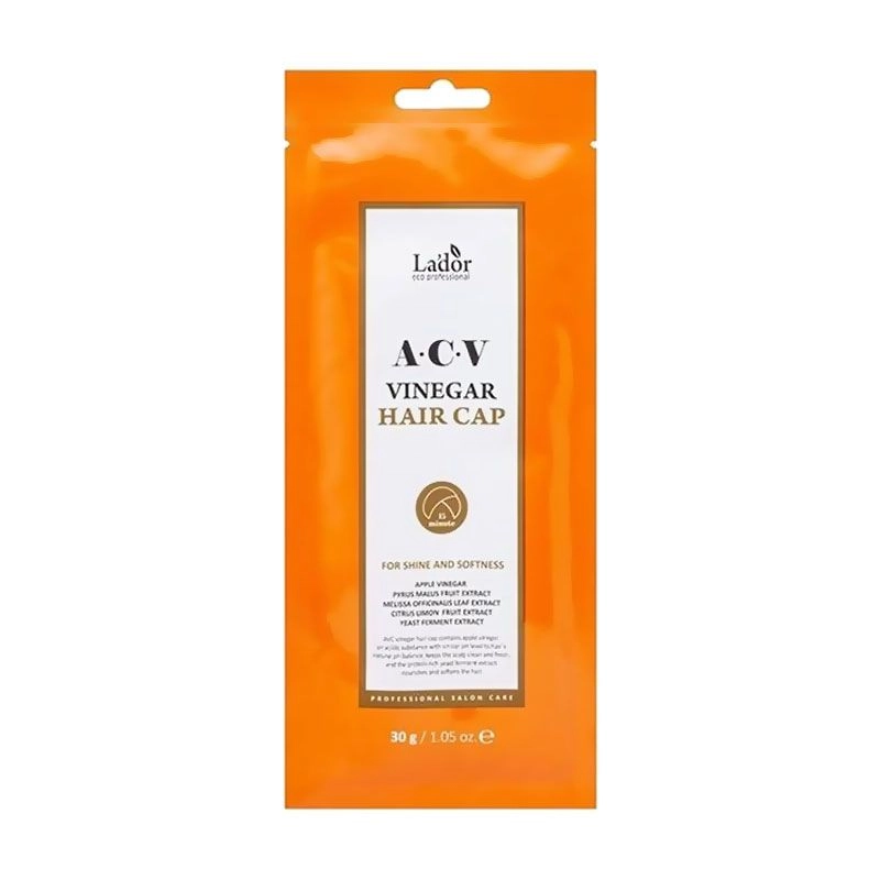 Маска-шапочка для волосся з яблучним оцтом для жирної шкіри голови - La'dor ACV Vinegar Hair Cap, 30 г - фото N3