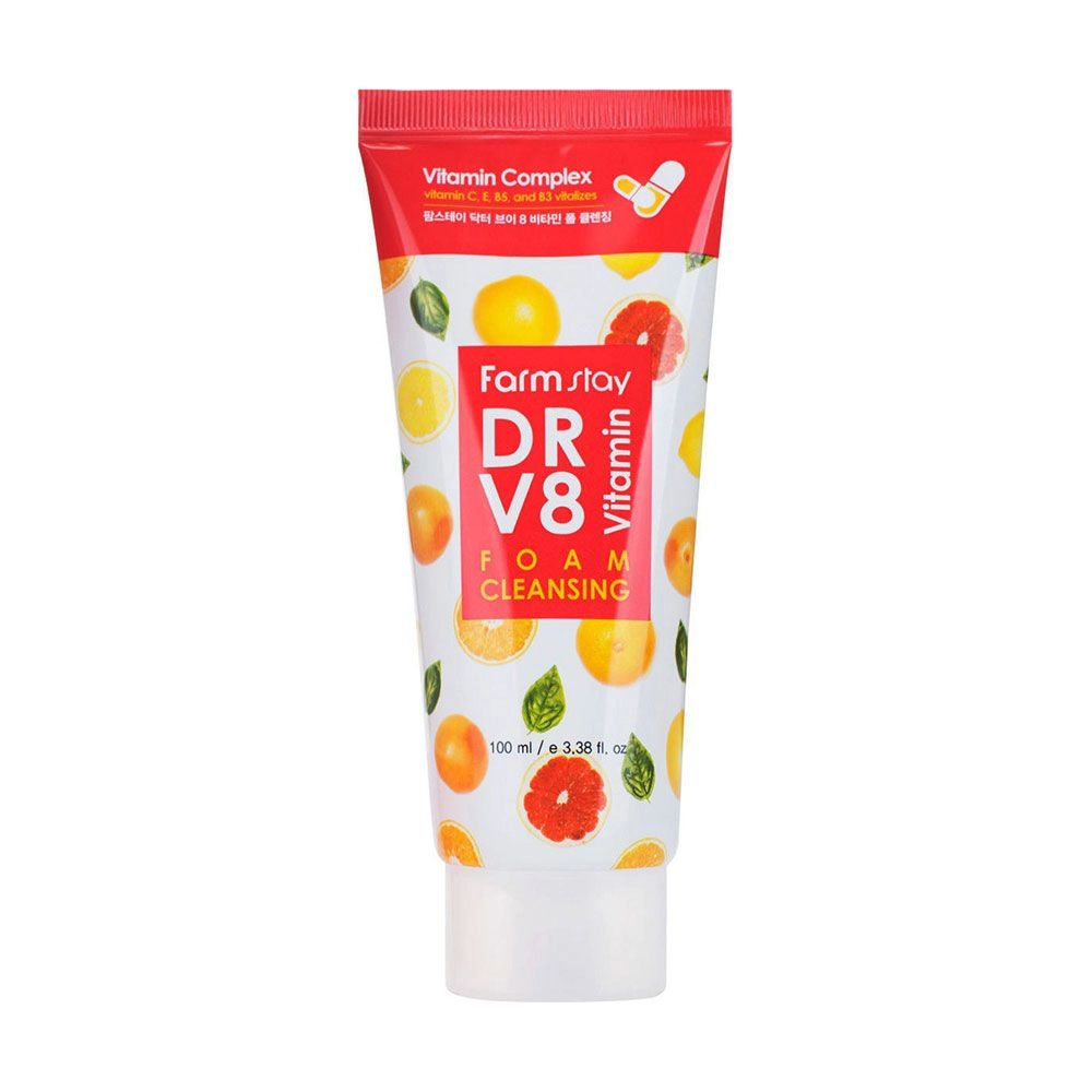 Вітамінна пінка для очищення шкіри - FarmStay DR.V8 Vitamin Foam Cleansing, 100 мл - фото N5