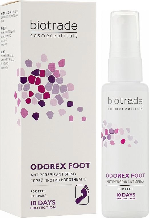 Антиперспірант спрей для ніг із посиленою тривалою дією - Biotrade Odorex Foot Antiperspirant Spray, 40 мл - фото N1