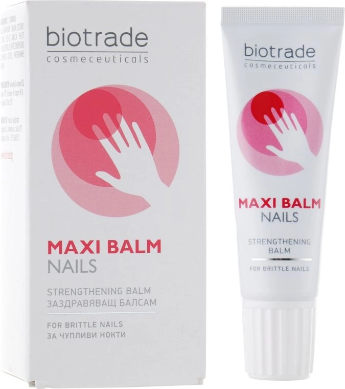 Бальзам для зміцнення нігтів і пом'якшення кутикули з вітамінами А, Е і ланоліном - Biotrade Maxi Balm Nails, 15 мл - фото N1