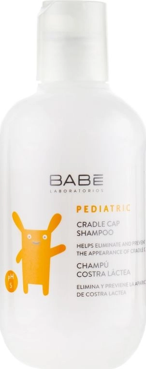 Дитячий шампунь проти себорейних (молочних) скоринок - BABE Laboratorios PEDIATRIC Cradle Cap Shampoo, 200 мл - фото N1