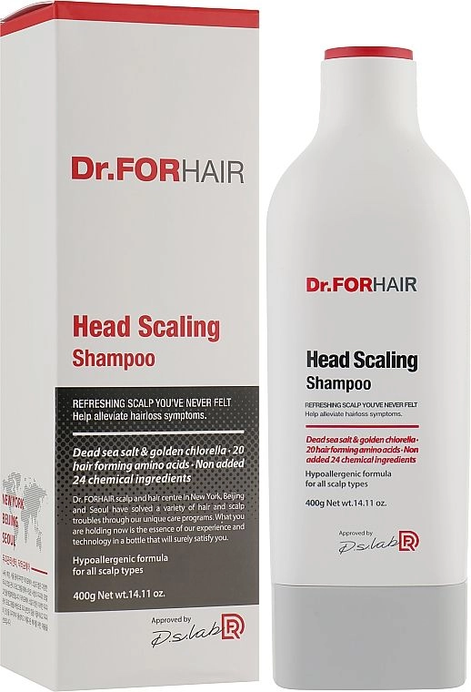Шампунь з часточками солі для глибокого очищення шкіри голови - Dr. ForHair Head Scaling Shampoo, 400 мл - фото N2