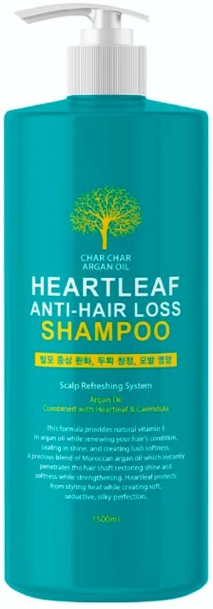 Шампунь проти випадіння волосся з аргановою олією - Char Char Argan Oil Heartleaf Anti-Hair Loss Shampoo, 1500 мл - фото N1