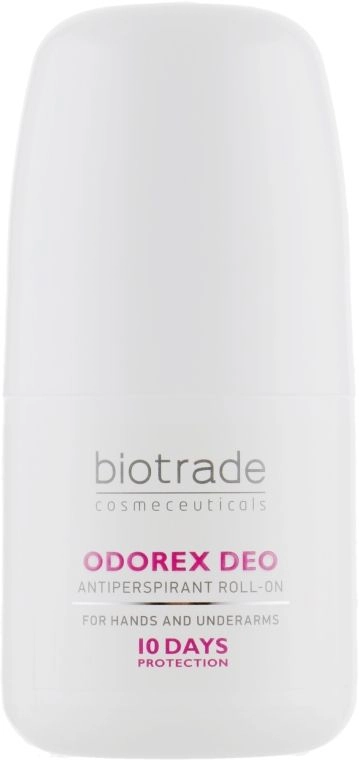 Кульковий антиперспірант тривалої дії "До 10 днів без поту та запаху" - Biotrade Odorex Deo Antiperspirant Roll-On, 40 мл - фото N2