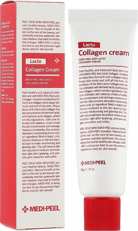 Зміцнюючий крем з колагеном і лактобактеріями - Medi peel Red Lacto Collagen Cream, 50 г - фото N1