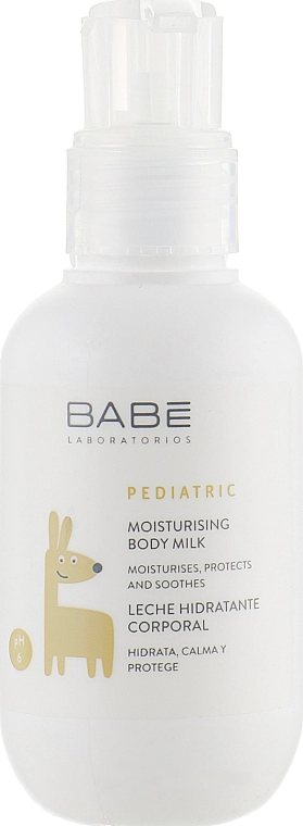 Дитяче зволожуюче молочко для тіла - BABE Laboratorios PEDIATRIC Moisturising Body Milk, travel size, 100 мл - фото N1
