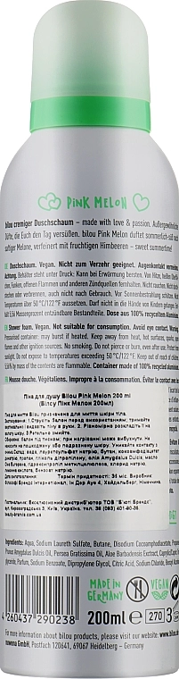 Пінка для душу "Кавун" - Bilou Pink Melon Shower Foam, 200 мл - фото N2