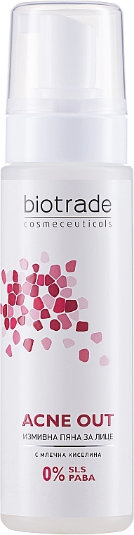 Ніжна очищуюча піна з молочною кислотою для будь-якого типу шкіри - Biotrade Acne Out Cleansing Face Foam, 150 мл - фото N1