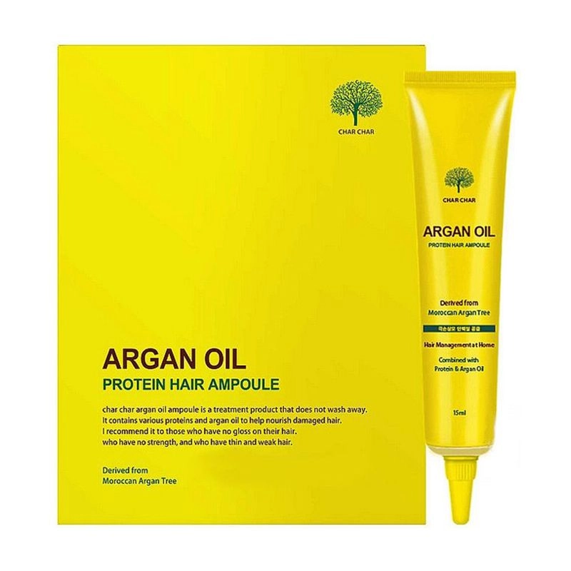 Сироватка для волосся з аргановою олією - Char Char Argan Oil Protein Hair Ampoule, 15 мл - фото N4