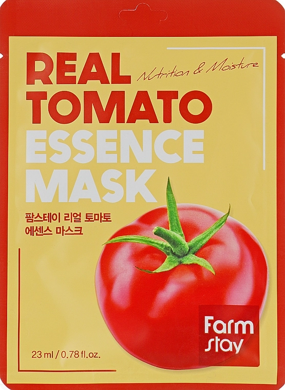 Увлажняющая тканевая маска для лица с экстрактом томата - FarmStay Real Tomato Essence Mask, 23 мл, 1 шт - фото N1