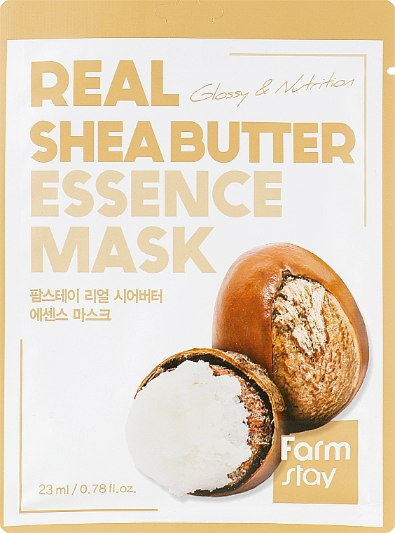 Тканинна маска з екстрактом олії ши - FarmStay Real Shea Butter Essence Mask, 23 мл, 1 шт - фото N1