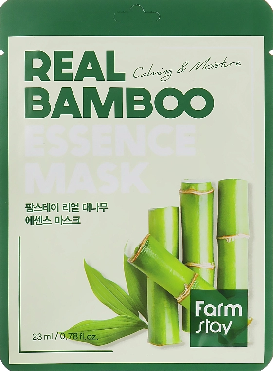 Тканинна маска для обличчя з екстрактом бамбука - FarmStay Real Bamboo Essence Mask, 23 мл, 1 шт - фото N1