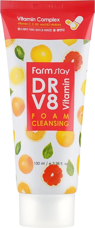 Вітамінна пінка для очищення шкіри - FarmStay DR.V8 Vitamin Foam Cleansing, 100 мл - фото N2