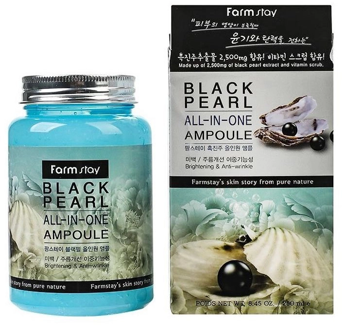 Ампульна сироватка для обличчя з екстрактом чорних перлів - FarmStay Black Pearl All-In-One Ampoule, 250 мл - фото N1