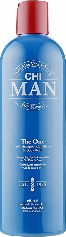 Чоловічий шампунь, кондиціонер та гель для душу - CHI MAN Hair&Body 3 в 1, 355 мл - фото N1
