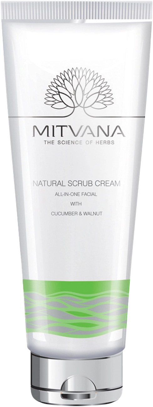 Крем-скраб для обличчя натуральний з огірком та волоським горіхом - Mitvana Natural Scrub Cream with Cucumber & Walnut, 100 мл - фото N1