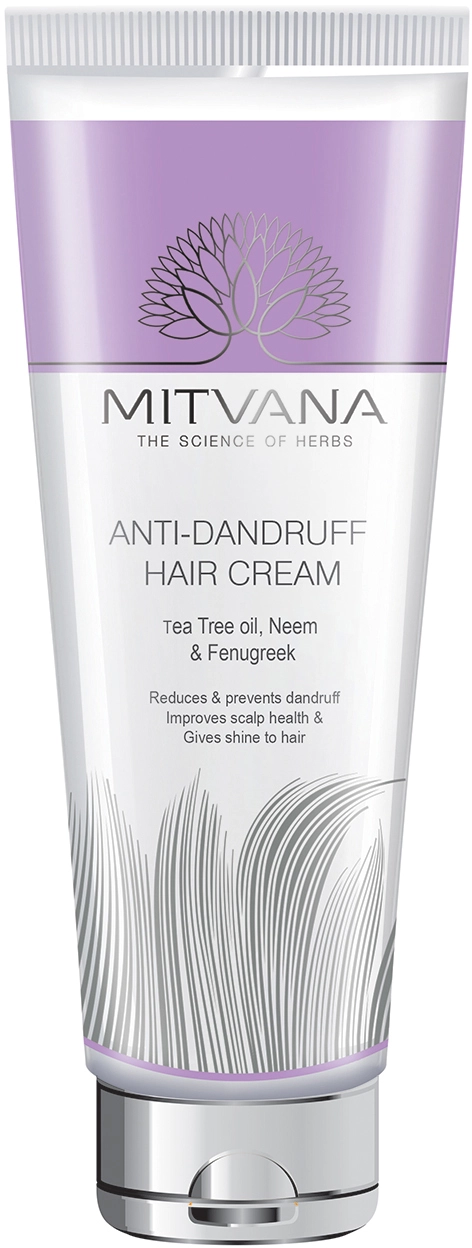 Крем для волосся проти лупи з олією чайного дерева, німом та пажитником - Mitvana Anti Dandruff Hair Cream with Tea Tree Oil, Neem & Fenugreek, 100 мл - фото N1