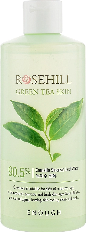 Заспокійливий тонер для обличчя, із зеленим чаєм - Enough Rosehill Green Tea Skin 90%, 300 мл - фото N1