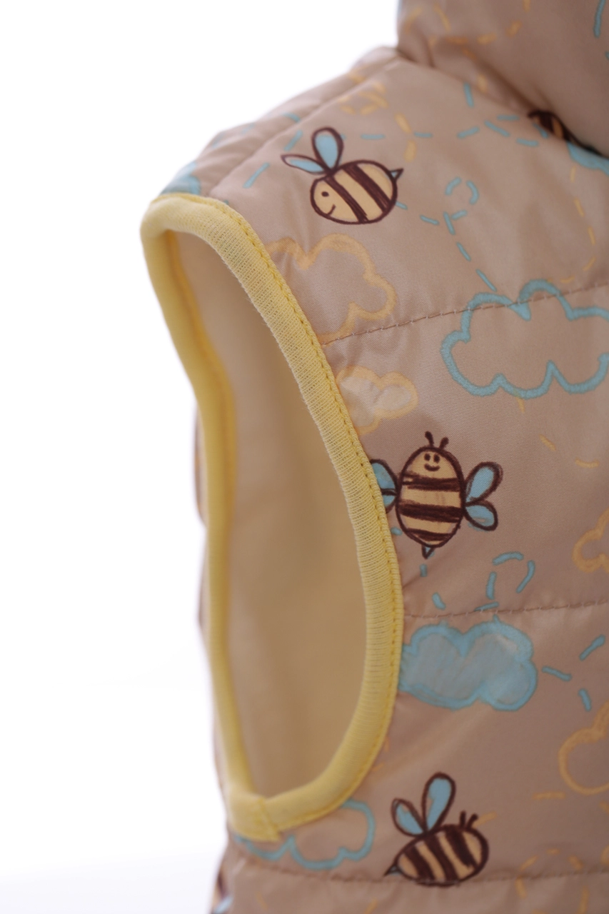 BABYKROHA Жилетка на флісі для дівчинки Babykroha з бджілками бежева, 98 - фото N1