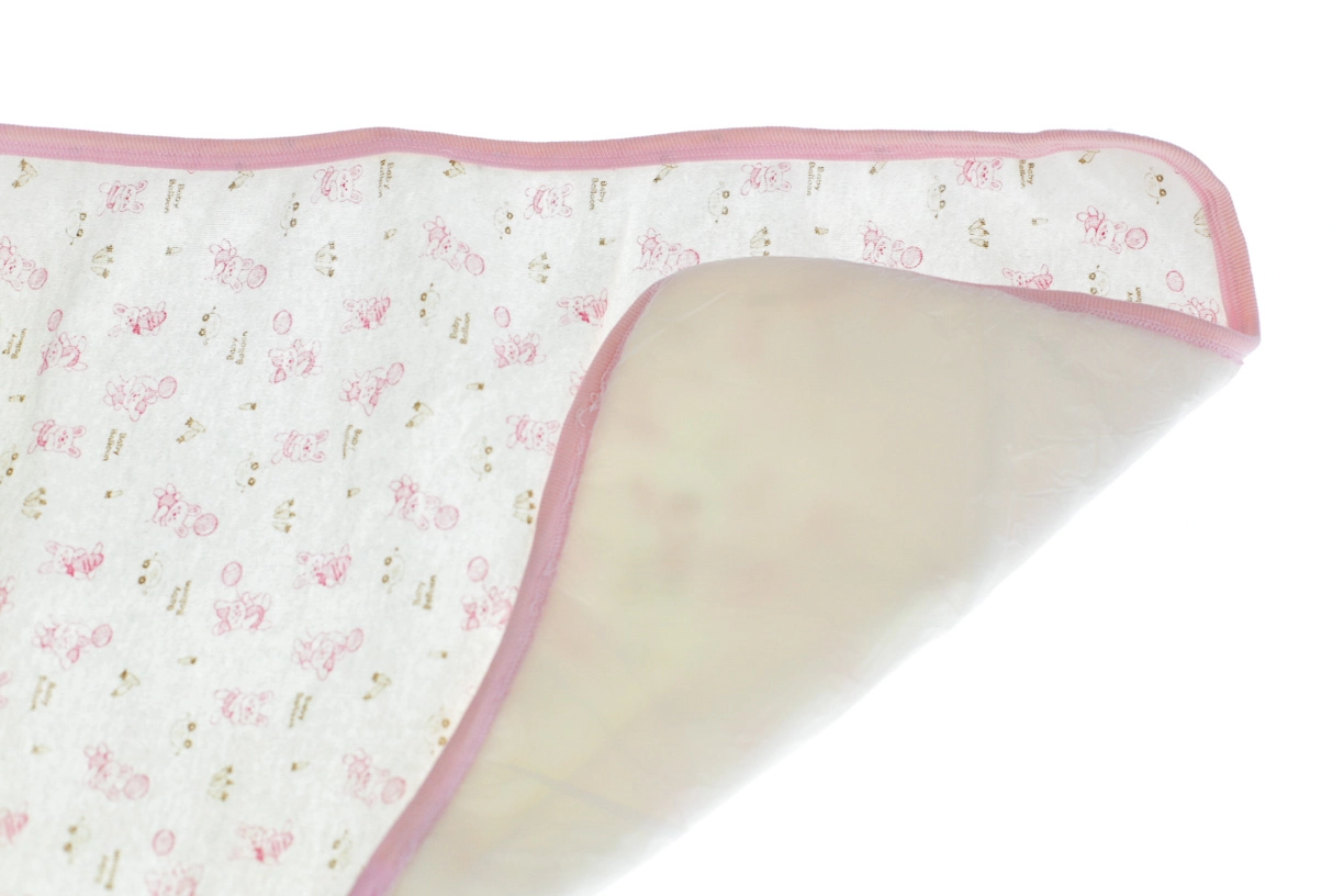 MiniPapi Пелюшка-клеєнка для дівчинки рожева Зайчик 40*60 см MiniPapi - фото N3