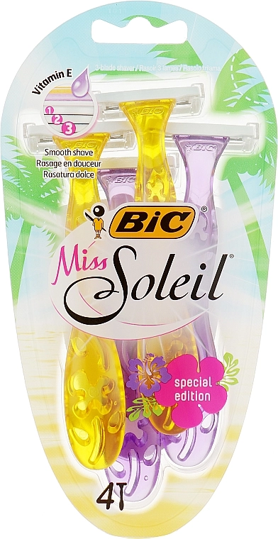 BIC Набір бритв без змінних картриджів, 4 шт. Miss Soleil Tropical - фото N1