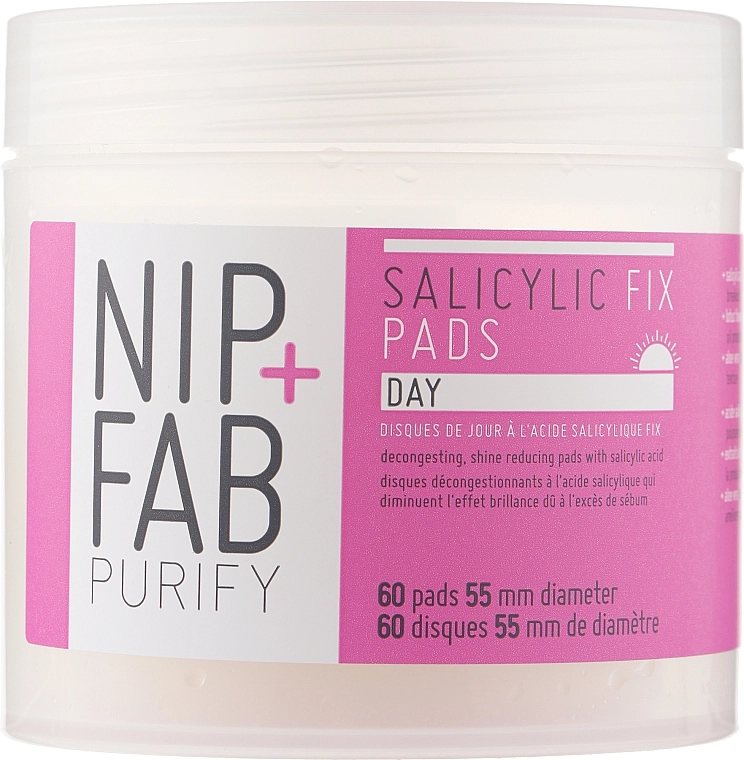 NIP + FAB Диски для обличчя очищувальні, денні із саліциловою кислотою NIP+FAB Salicylic Teen Skin Fix Acid Day Pads - фото N1