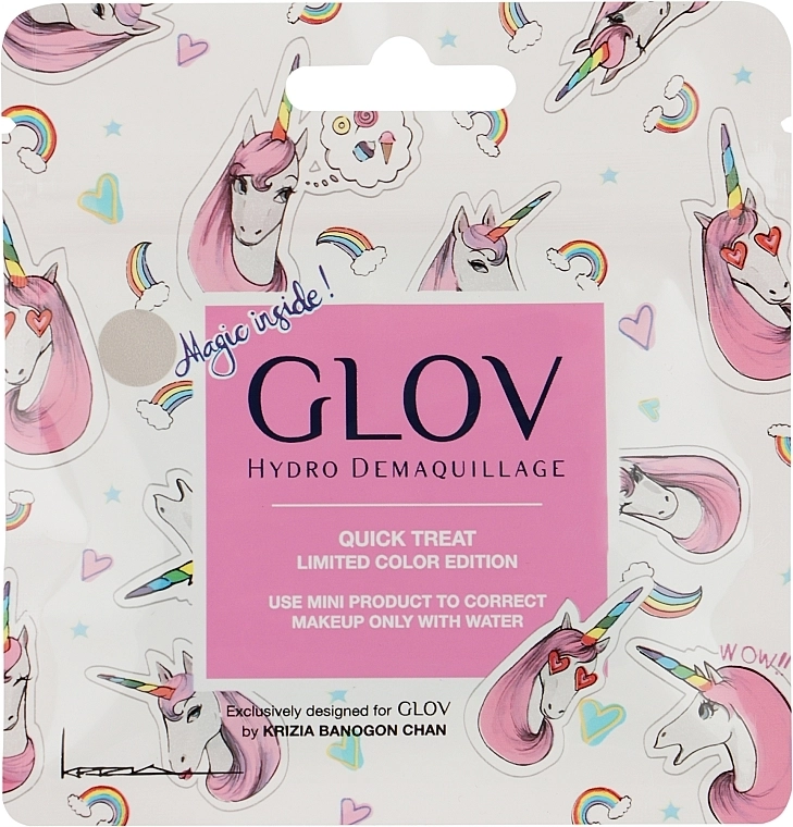 Glov Міні-рукавичка для зняття макіяжу, слонова кістка Quick Treat Hydro Demaquillage - фото N1