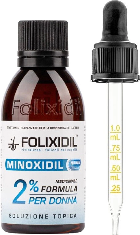 Лосьйон проти випадіння волосся з міноксидилом 2% для жінок - FOLIXIDIL Minoxidil 2%, 60 мл - фото N1