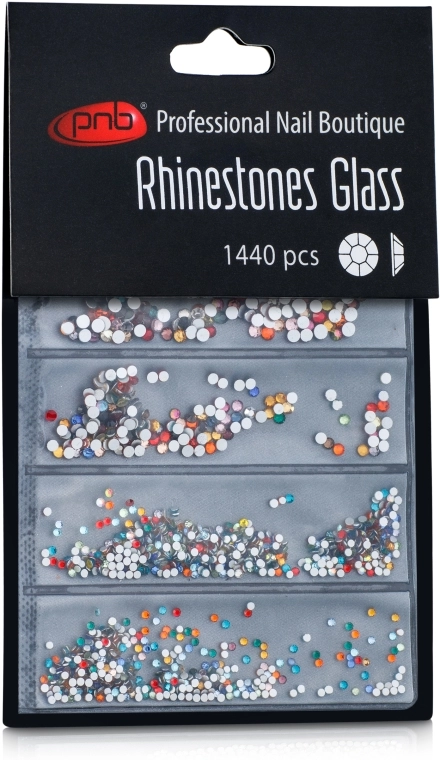 PNB Стрази для нігтів Colorful Mix SS2,3,6,8,10,12 Glass - фото N1