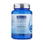Ампульна сироватка з колагеном і гіалуроновою кислотою - FarmStay Collagen & Hyaluronic Acid All-In-One Ampoule, 250 мл - фото N3