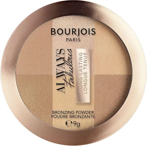 Пудра бронзова для обличчя - Bourjois Always Fabulous Bronzing Powder, 001 LIGHT MEDIUM, 9 г