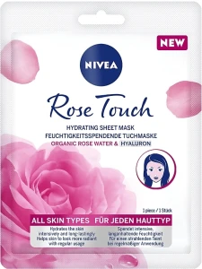 Nivea Гіалуронова тканинна маска Organic Rose з гіалуроновою кислотою та органічною трояндовою водою Organic Rose