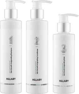 Hillary Набір "Комплекс для росту волосся" Hop Cones & B5 Hair Growth Invigorating (sh/250ml + cond/250ml + mask/200ml)