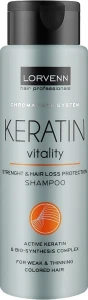 Lorvenn Шампунь для слабкого, потоншеного, фарбованого волосся Keratin Vitality Shampoo