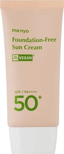 Сонцезахисний крем з тонувальним ефектом - Manyo Foundation Free Sun Cream SPF 50+ PA ++++, 50 мл