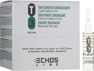 Echosline Зміцнюючий лосьйон проти випадіння волосся (в ампулах) Т3 Energy Treatment