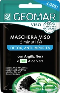 Geomar Детокс-маска для обличчя, з чорною глиною та біоалое Detox Face Mask with Black Clay and Organic Aloe Vera