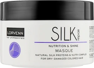Lorvenn Інтенсивна реструктурувальна маска з протеїнами шовку для сухого, пошкодженого, фарбованого волосся Silk Repair Nutrition & Shine Mask