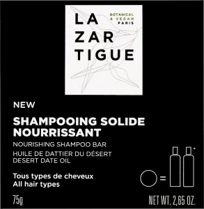 Lazartigue Питательный твердый шампунь для волос Nourishing Shampoo Bar, 75g