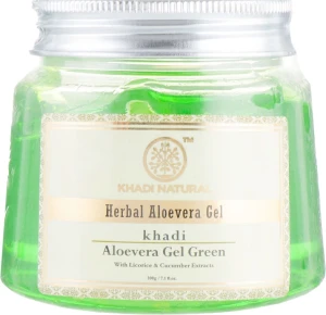 Khadi Natural Універсальний гель для тіла і волосся "Алое вера" Herbal Aloevera Gel Green