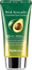 Сонцезахисний крем з авокадо - FarmStay Real Avocado Real Avocado Essential Sun Cream SPF 50+ PA++++, 70 мл